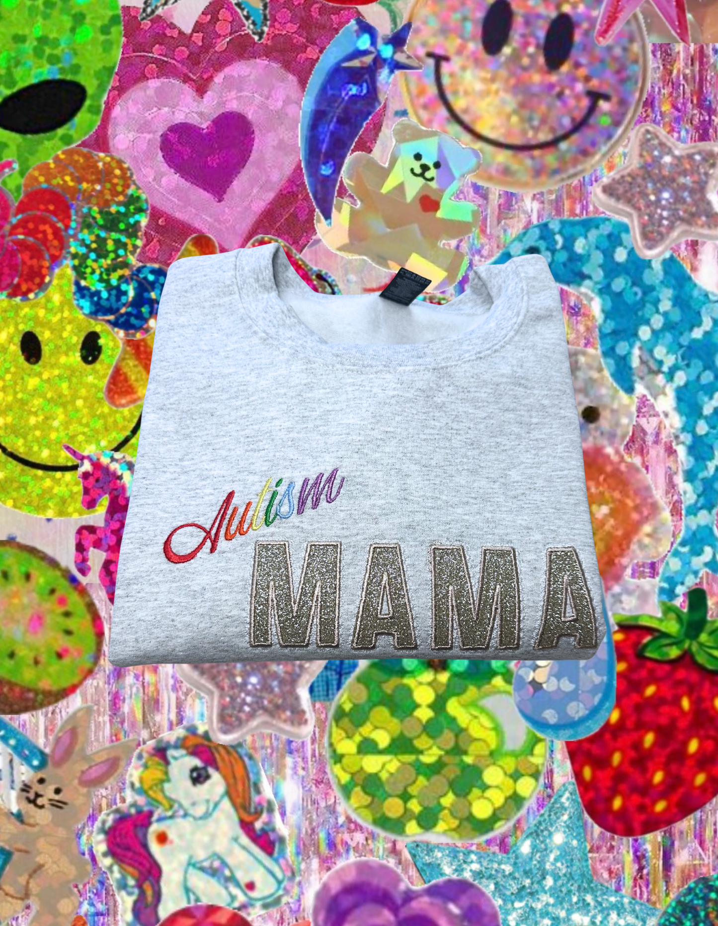 Glitter Autism Mama Crewneck (embroidered)