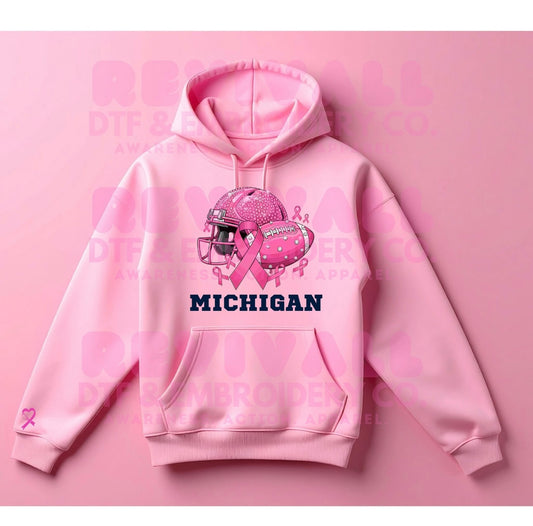 Breast Cancer Awareness & Football Hoodie