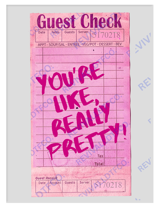 Pink Guest Check - Ready To Press DTF Transfer