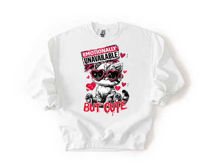 Emotionally Unavailable Kitten Crewneck - Hand Printed in the USA