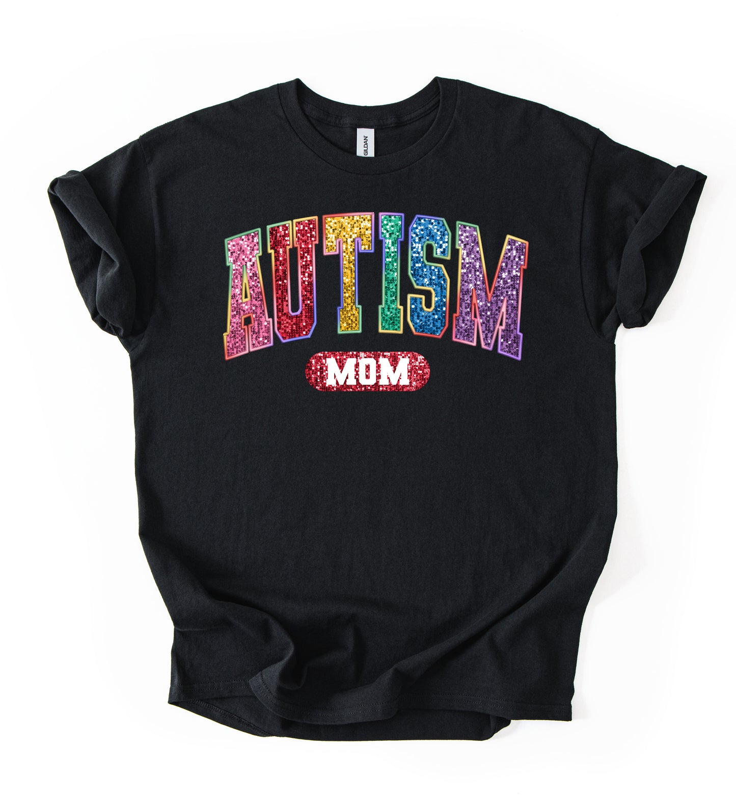Faux Glitter Autism Mom Tee