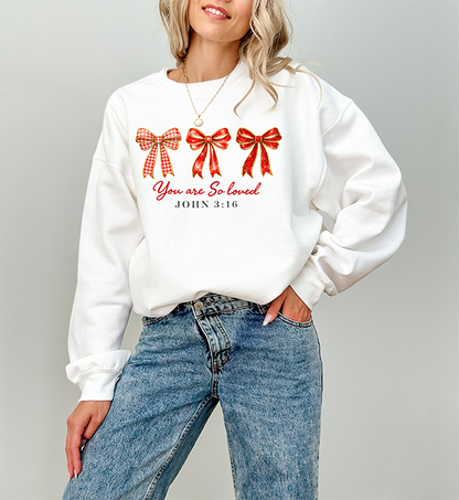 You Are Loved Bows Crewneck - Hand Printed in the USA