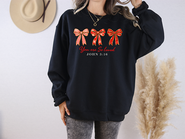 You Are Loved Bows Crewneck - Hand Printed in the USA