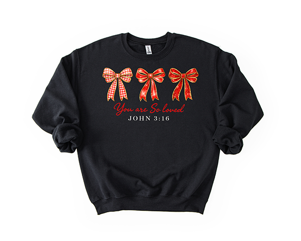 You Are Loved Bows Crewneck - Hand Printed in the USA