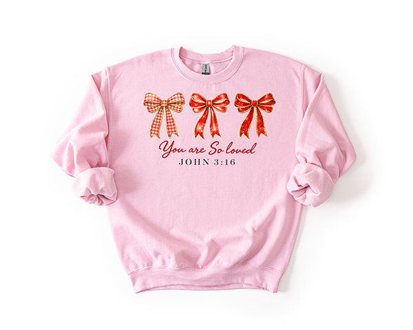 You Are Loved Bows Crewneck - Hand Printed in the USA