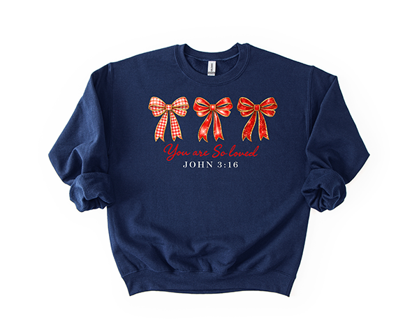 You Are Loved Bows Crewneck - Hand Printed in the USA