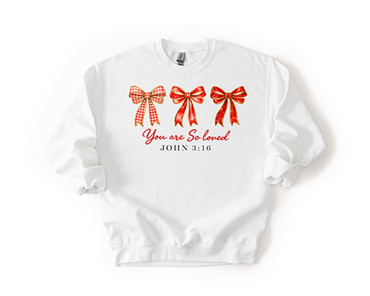 You Are Loved Bows Crewneck - Hand Printed in the USA