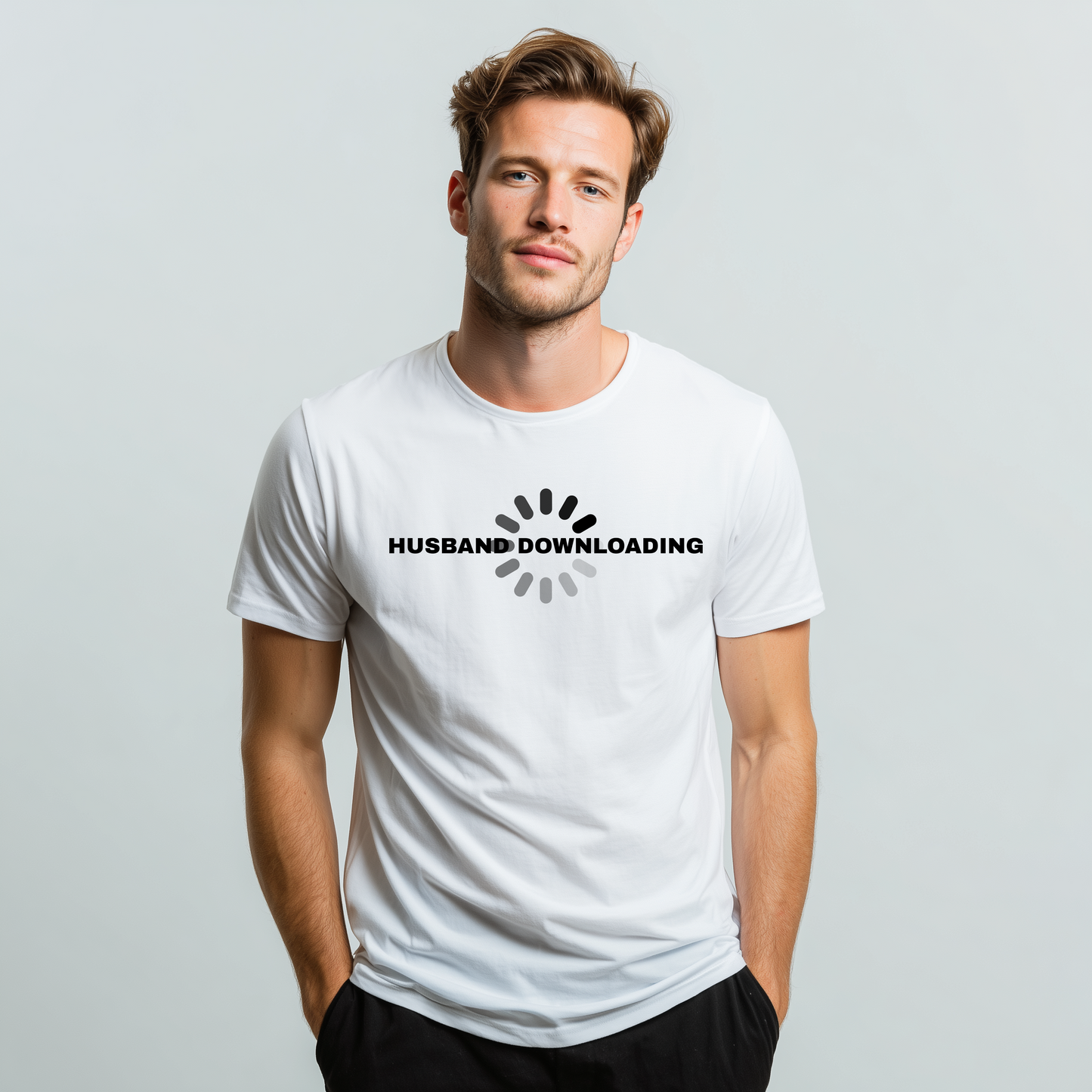 Husband Dowloading - Ready To Press DTF Transfer